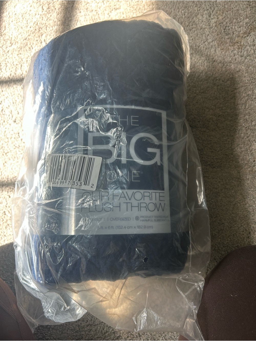 Kohl's Plush Oversized Throw Blanket - Navy Blue